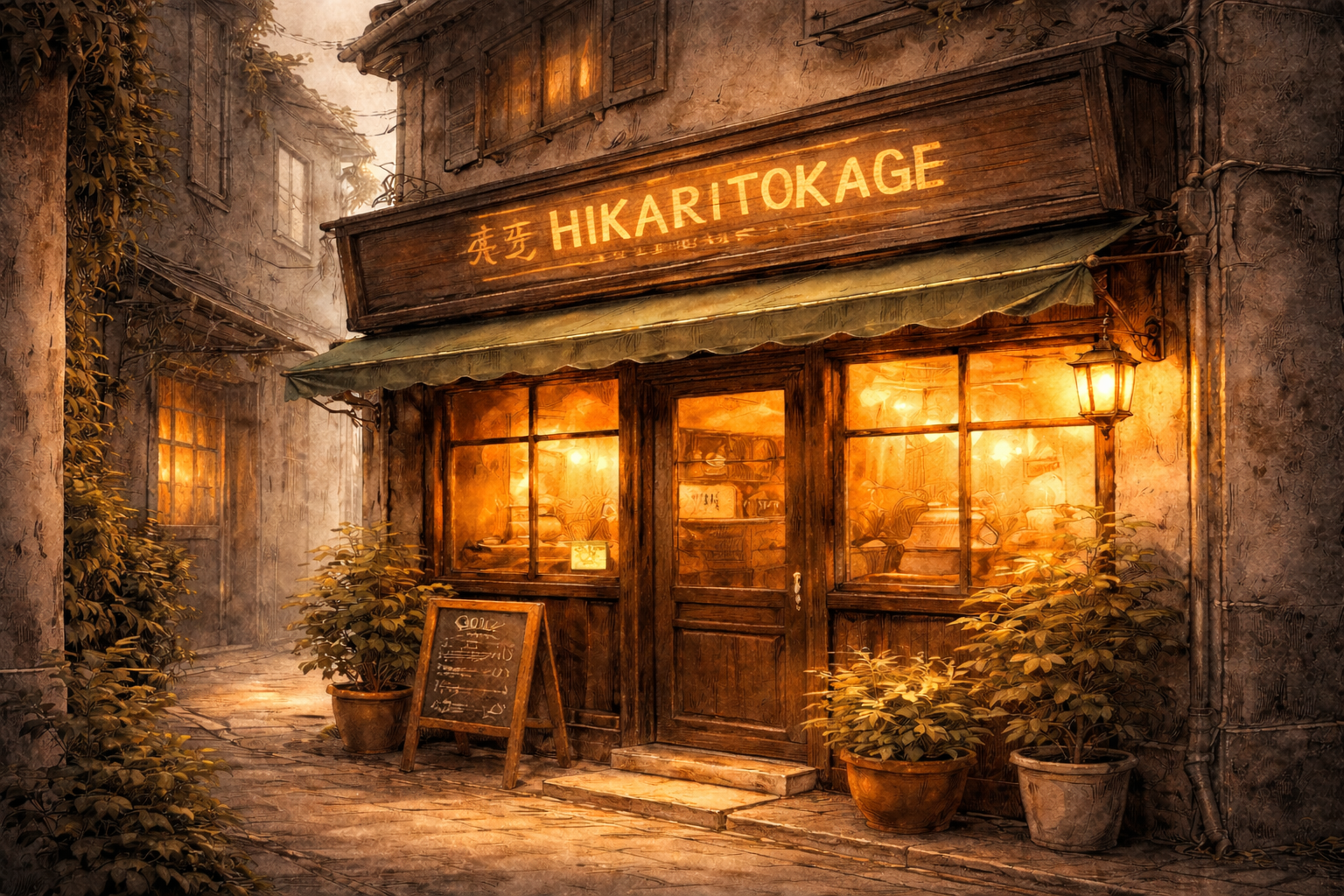 喫茶HIKARITOKAGEのあたたかな店先